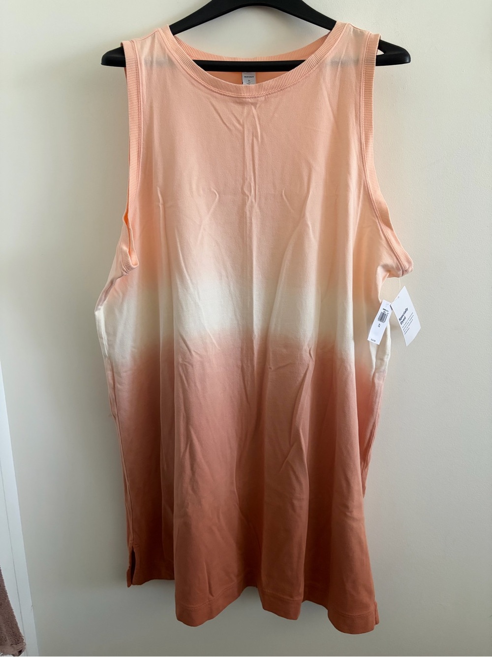 Old Navy Woman’s Sleeveless T-Shirt Tank Top Dress - Peach to Brown XL